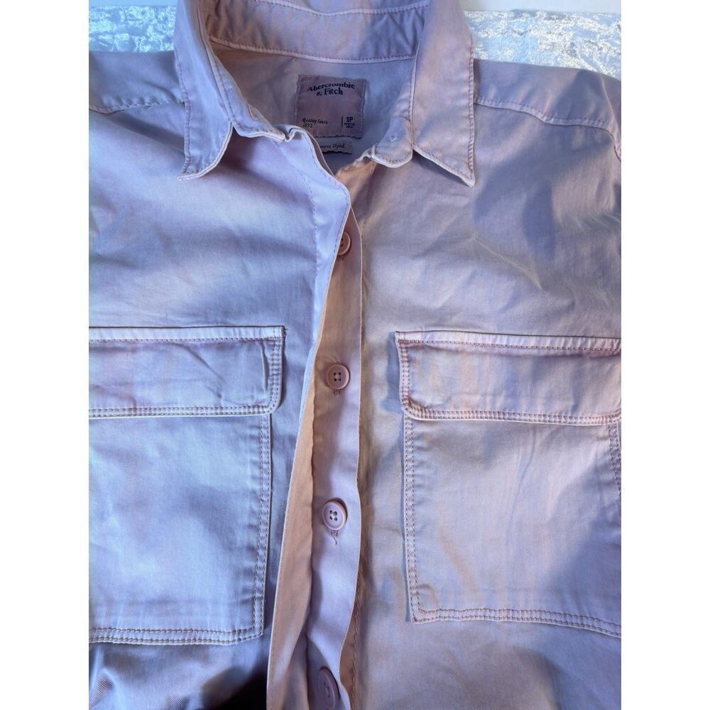 Abercrombie Lavender Utility Shirt Dress Belted Womens SP NWT Preppy - Picture 5 of 9